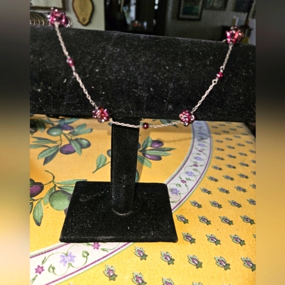STERLING SILVER WITH BALLS AND BEADS OF GARNETS. GORGEOUS. VINTAGE. PICS 📸 - Picture 2 of 7
